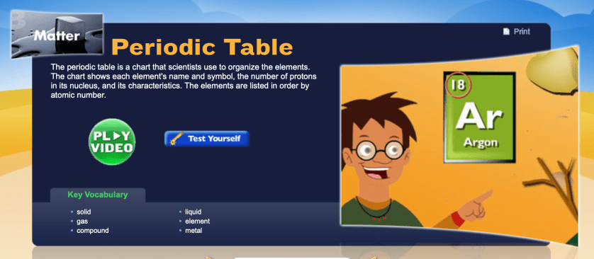 Study Jams: periodic table