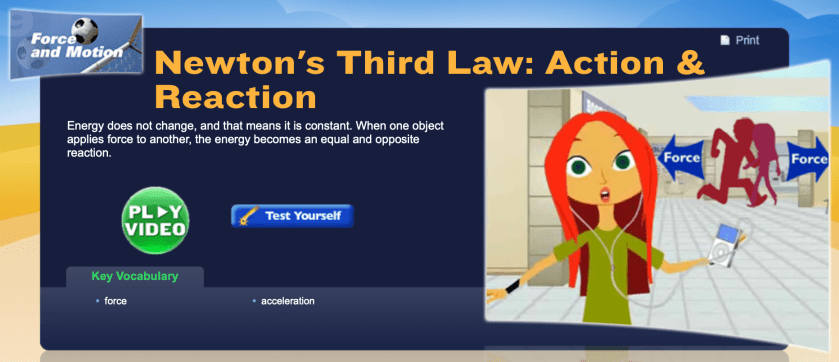 Newton's third law: action & reaction